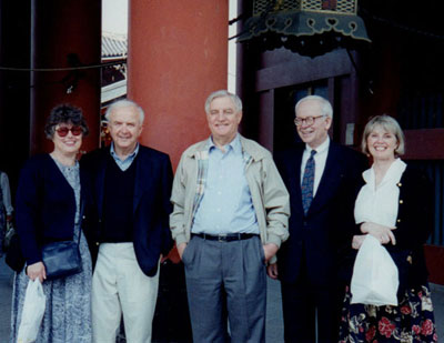 From left: Marge and Warren Spannaus, Walter Mondale, Jack and Vivian Mason