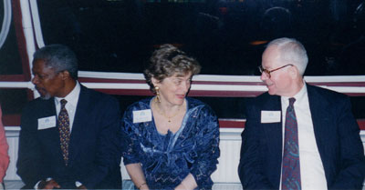 From left: Secretary-General Kofi Annan, Nane Annan, and Jack Mason