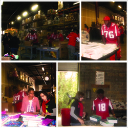 BFA was chosen as one of twelve lucky winners of the Atlanta Hometown Huddle. Rookies from the NFL’s Atlanta Falcons packed and sorted books in the Atlanta warehouse to show their commitment to building strong community in Atlanta!