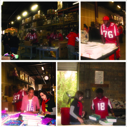 BFA was chosen as one of twelve lucky winners of the Atlanta Hometown Huddle. Rookies from the NFL’s Atlanta Falcons packed and sorted books in the Atlanta warehouse to show their commitment to building strong community in Atlanta!