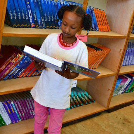 A student at Nedjo Public Library