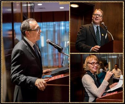 Ambassador Tawfik, Dr. Plonski, and Dr. Khalafalla address the crowd.