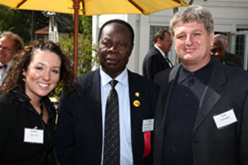 At the Eastcliff reception: Andrea Cossetta (Dave Cossetta's daughter), Ambassador Daniel Ohene Agyekum of Ghana, and Dave Cossetta (owner of Cossetta Italian Market & Pizzeria).