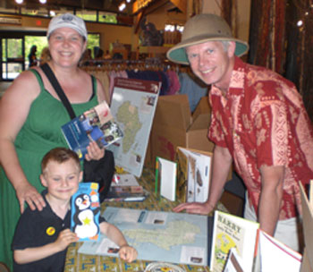Five-year-old Simon and his mother, Brenda, with BFA board member Henry Bromelkamp at the Minnesota Zoo.