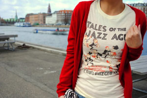 One of the many T-shirts available from Out of Print. See more designs at www.outofprintclothing.com.