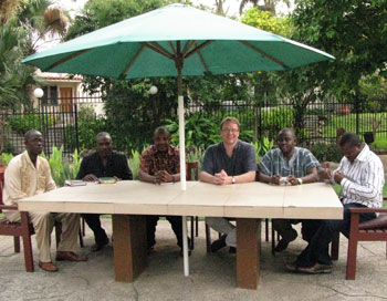 Meeting in Ghana with the Municipal Assembly.