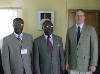 BFA Board Member Mike Essien, Cross River State Library Board Director Ambassador Maurice Ekpang, BFA Executive Director Patrick Plonski in Nigeria.