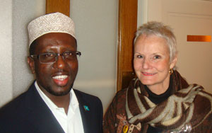 Somali President Sheik Sharif Sheik Ahmed and Karen Johnson, Kilimanjaro Society donor and former BFA board member, at the Kilimanjaro Breakfast on Oct. 3.