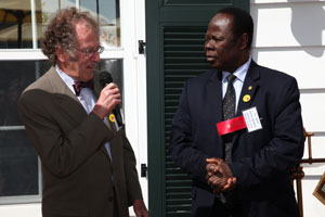 BFA founder Tom Warth introduces Ambassador Daniel Ohene Agyekum of Ghana at the Eastcliff reception.