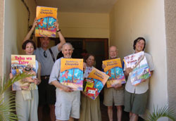 The BFA Delegation to Tanzania visited the Childrens Book Project in Dar es Salaam, Tanzania, which publishes books in Kiswahili. Books For Africa presented a donation to assist in defraying the costs of printing books in this local language.