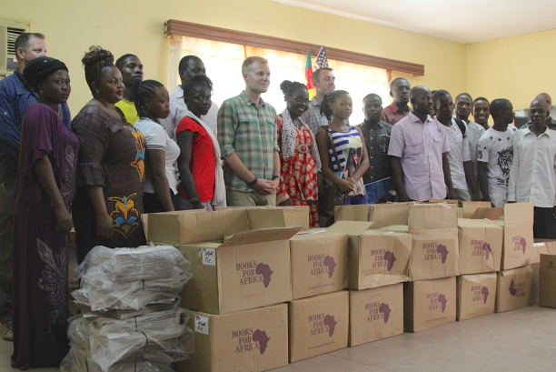 The delivery of 27 boxes of books was cause for celebration at the Garoua Linguistic Center