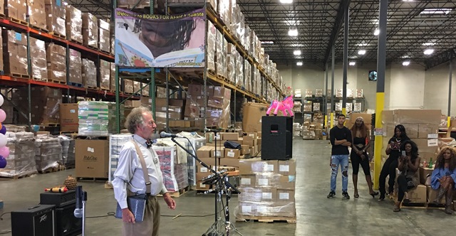 BFA founder Tom Warth kicks off the celebration at BFA's Atlanta Warehouse