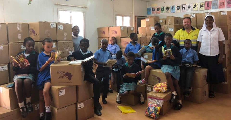 Holy Cross Convent School students enjoy their new BFA books!